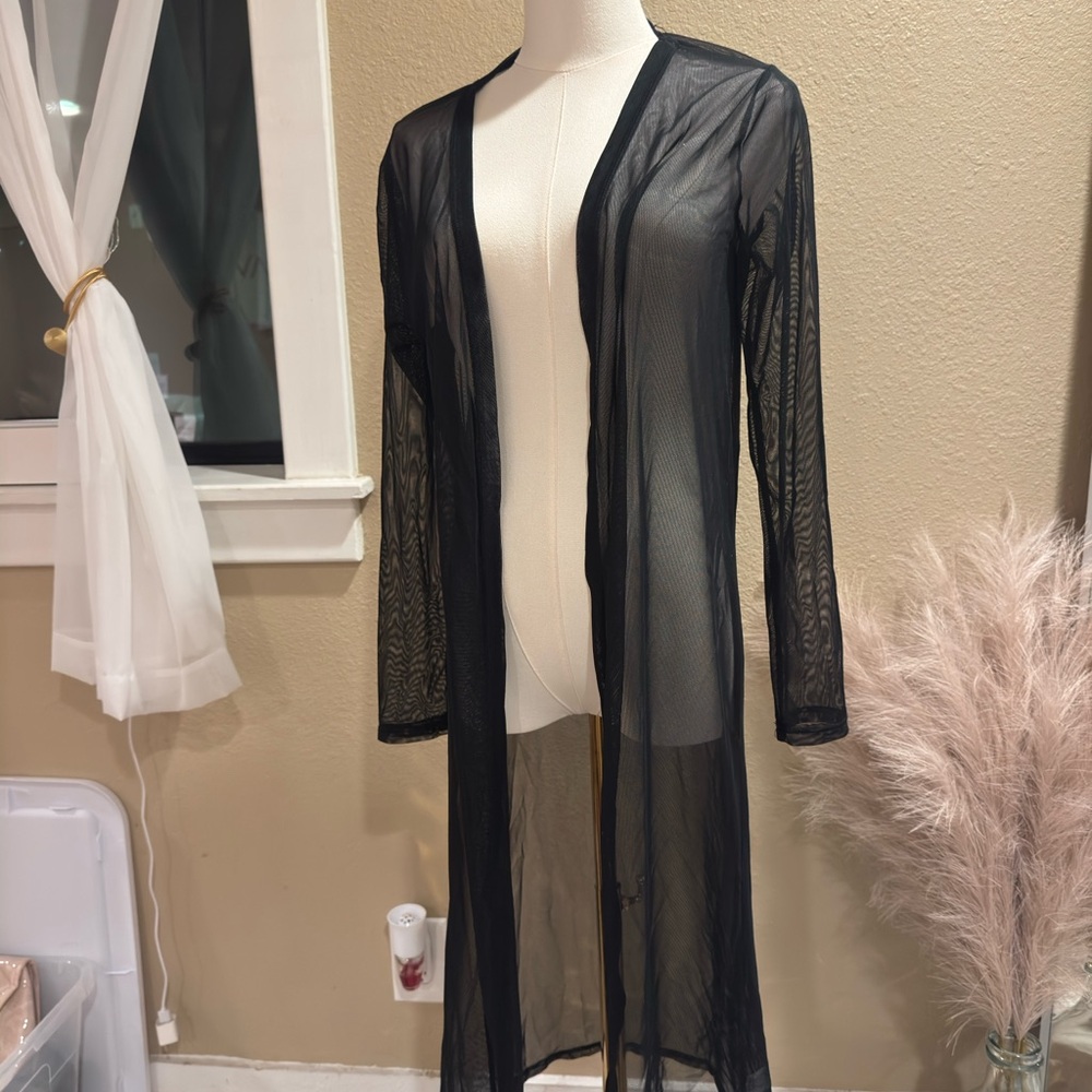 Heart Hips Black Mesh Cardigan